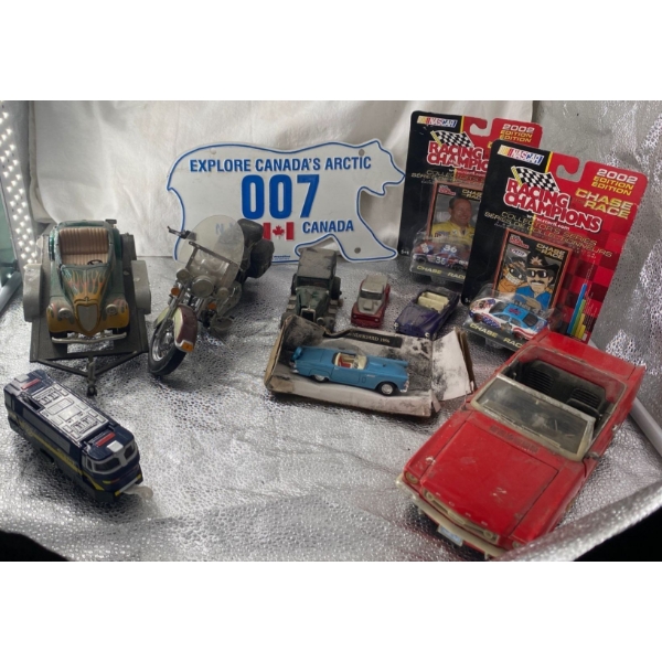 Model Cars and 007 License Plate