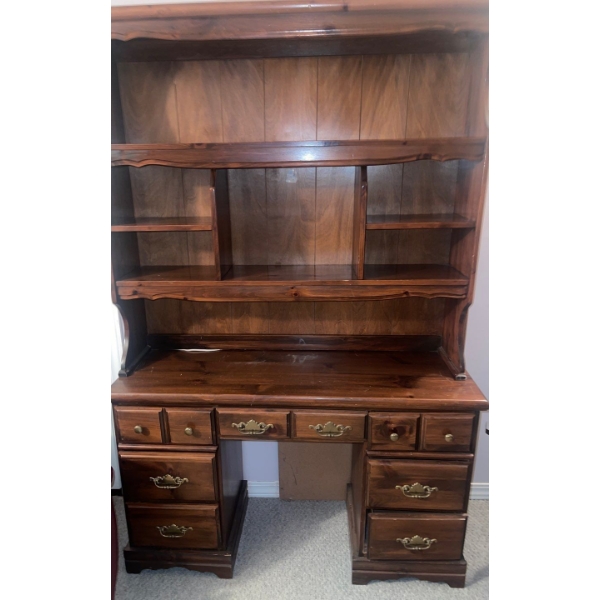 Vintage Oak China Hutch (2 Pieces) 56x15x75