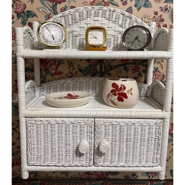 Clock Collection Wicker Shelf