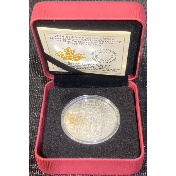 2014 100th Anniversary of the Declaration of WW1 Fine Silver Coin 23.17 Grams