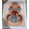 Image 2 : Framed Multicolored Textile Artwork and Decorative Watercolor Print