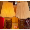 Image 1 : Mid Century Ornate Art Deco Table Lamps Rose Wood X2  Tested 32"tall
