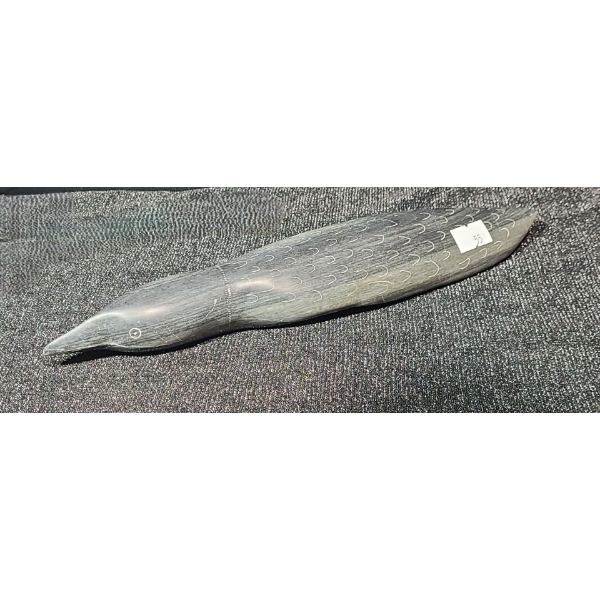 Soapstone Carving of Bird,  Artist: Agnes Nulluq Iqqugaqtuq,10 X 2 