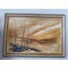 Image 1 : Vintage Oil On Board Landscape Art 41x28 Signed T.Hin 