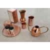 Image 1 : Copper Decor: Vase 4" Diameter Top, 7 T, Watering Can (Some Copper Colored Metalware Tray, S&P, Tin)