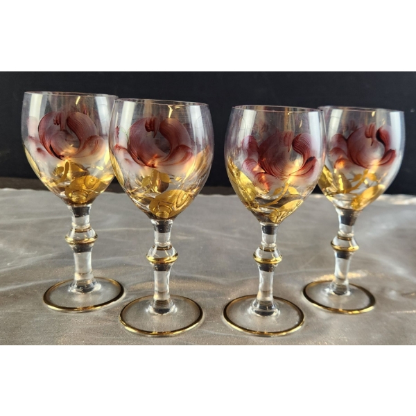  Bohemian Crystal Cordial Glasses