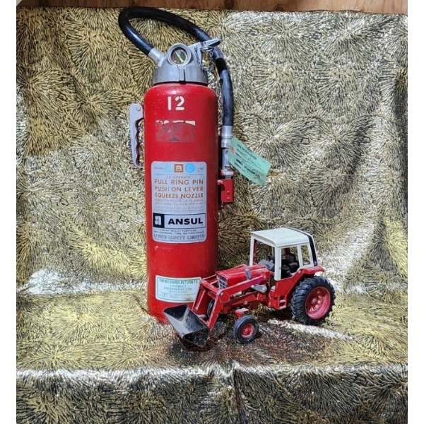 ANSUL Fire Extinguisher Model Sentry with Diecast International 1586 Tractor