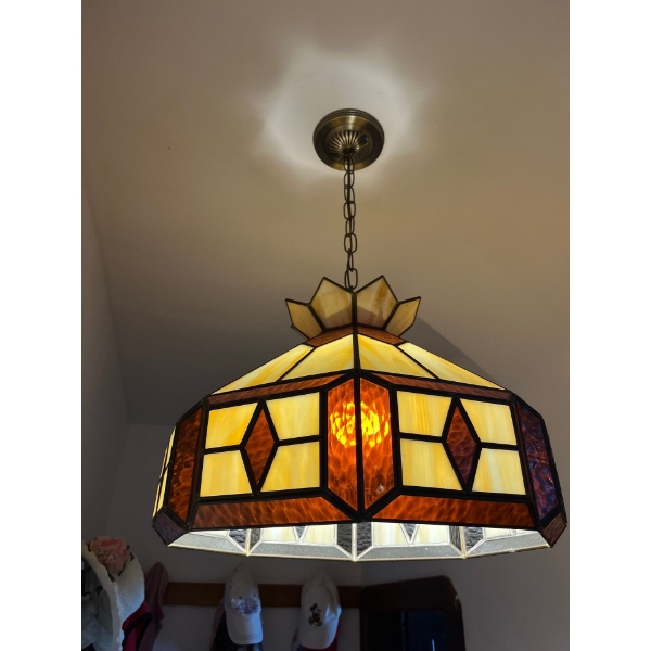  glass, Tiffany style light shade brown