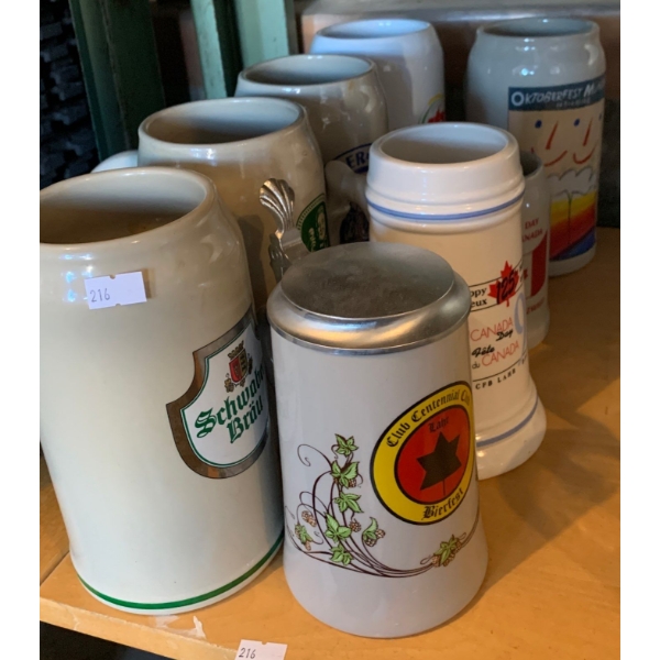 Assorted German Beer Steins 