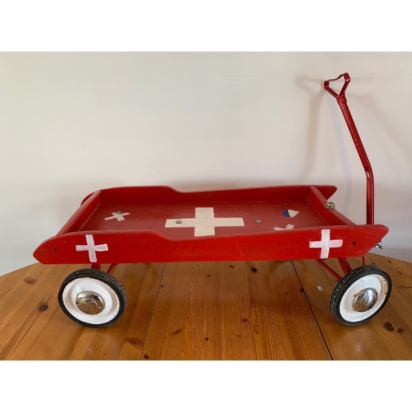 Vintage Handmade Wagon, Beautiful One of A Kind Decor Piece