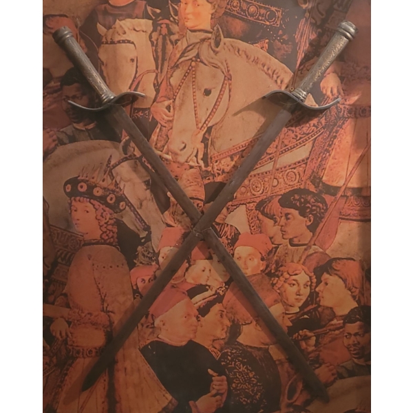 Pair of Metal Decorative Swords - 34L Each 