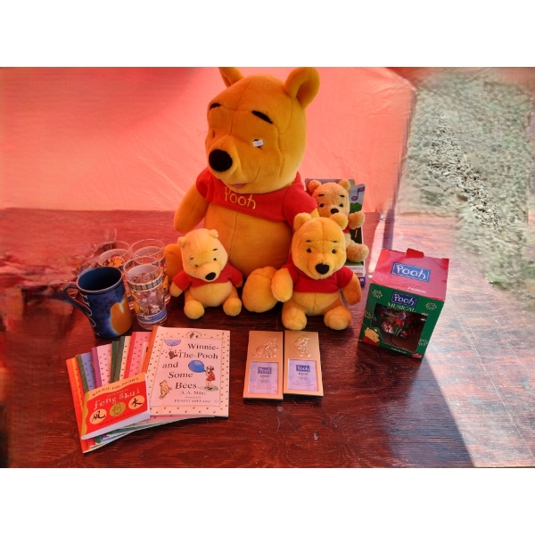 Winnie the Pooh Talking Plushie 28 T, Smaller Battery Operated Plushies, Books, Glasses and More!