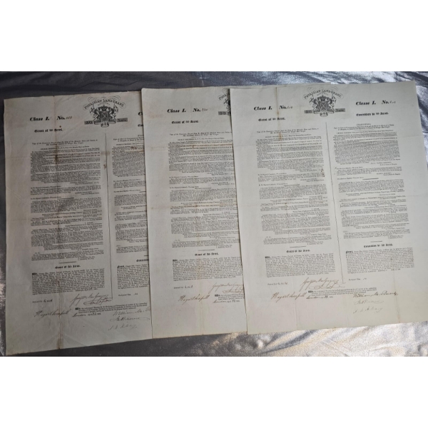 Documents Shown Are Poyaisian Land Grants From The Early 1820s.