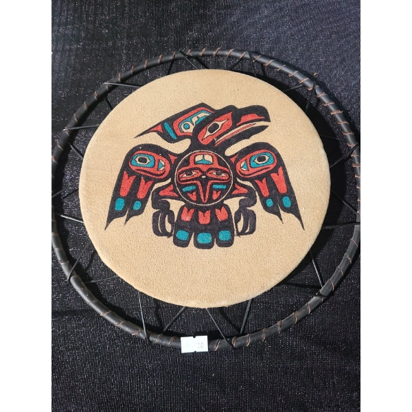 Alaskan Totemic Art: Hand-Made "Raven" Design, 12" Diameter, Signed by Artist Juliena Sharp