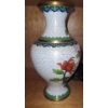 Image 3 : Hand Painted Enamel Vase & Urn.  Vase 8 1/2 h