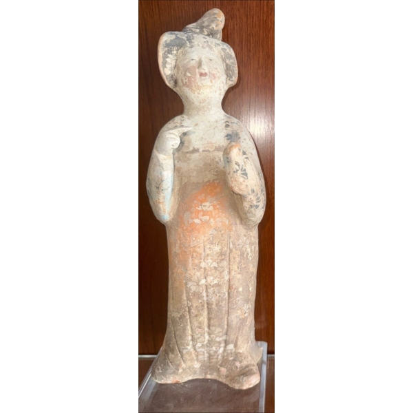 Antique Tomb Pottery Fat Lady Figure- Tang Dynasty (AD 618-907) 11.5"Tall