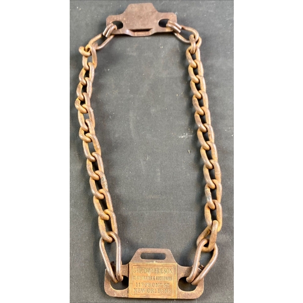 Geo. Dwyer & Son, Slave Trader & Auctioneer Chain Collar