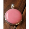 Image 1 : Sterling Silver Pendants with Green and Pink Stones