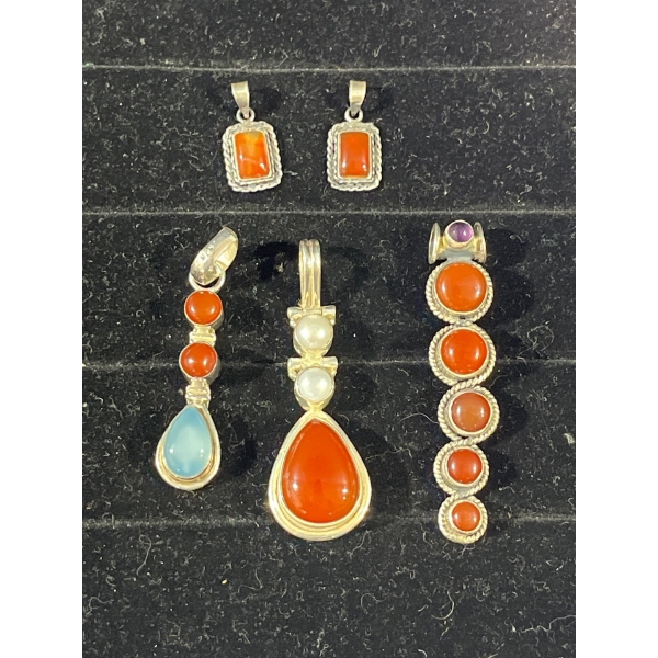 Collection of Orange Stone Pendants