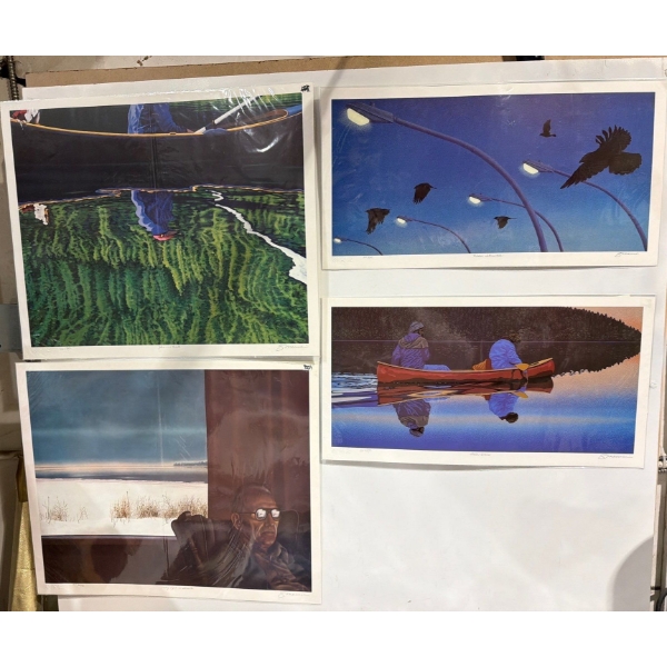 4 Limited Edition Lithograph Prints By Stephen Mennie