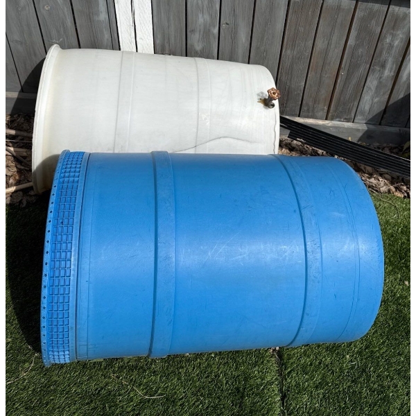Pair of Plastic Rain Barrels 