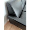 Image 8 : Vintage Genuine Leather 3 Seat Sofa w/ Chrome Legs 