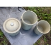 Image 2 : Three crocks one has a lid They are size 3,4,5 from Medalta made in Alberta Medicine Hat