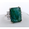 Image 1 :  Silver Emerald gemstone Ring  6 ct Certified ($19,625 Appraisal)
