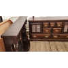 Image 8 : Vintage Dark Wood Bedroom Dresser Set with Intricate Carvings and Brass Hardware ( See Description)