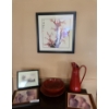 Image 1 : Italian Red Glazed Pitcher, Bowl & Plate, Asian Wall Decor 22 w 22 h & Asst Framed Prints 