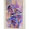 Image 3 : Vintage Watercolor Painting Featuring A Modern Figural Theme , 21''INCHES WIDTH , 30''INCHES HEIGHT