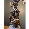 Image 3 : Stunning Ornate Cherub Crystal Lamp w/ Brass & Marble Base - 30T 