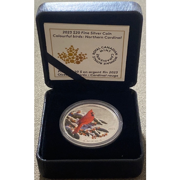 2023 $20 Northern Cardinal Fine Silver Coin 31.39 Grams