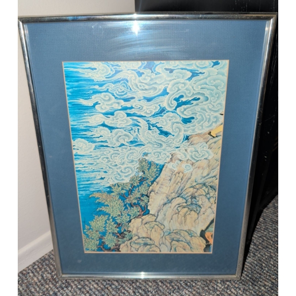 Framed Art Print Of Japanese Ukiyo-e 'Kirifuri Falls on Mnt. Kurokami in Shimotsuke Province'