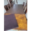 Image 9 : Stunning Walnut 12 Piece Dining Set 151x49x31 Purchased From McElheran's Furniture & Design