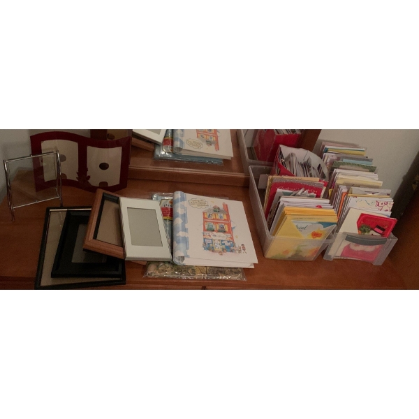 Assortment of Blank Card Stock & Picture Frames