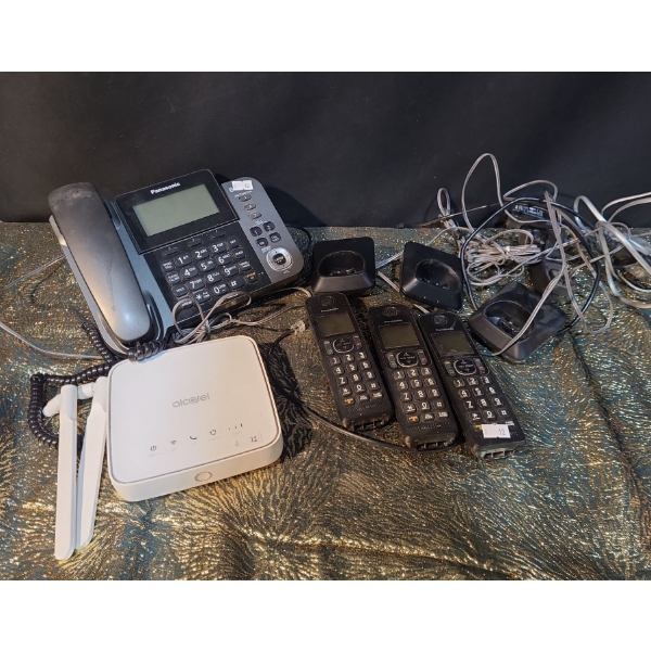 Panasonic KX-TGF380C Base and 3 Cordless Handsets and HH41NH Alcalet Hub 