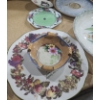 Image 2 : Assortment of Plates- Largest: Peaches 14" Diameter- Tiered Plate Not Complete/ Parts Only, Utensils