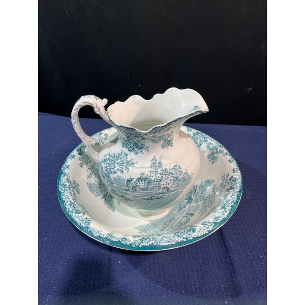 Porcelain Wash Basin and Pitcher