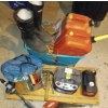 Image 6 : Mechanic's Package of Useful Tools & Creeper  Booster Pack, Booster Cables, Jerry Cans, Boots Size 1