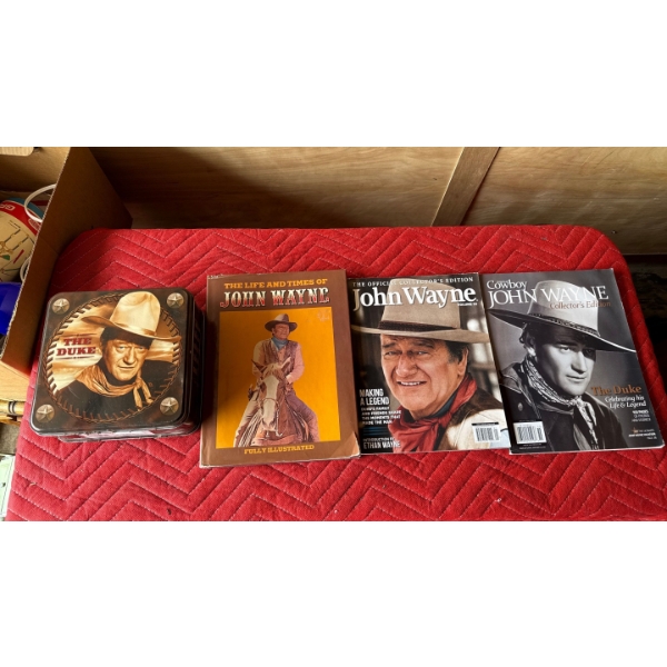 Collection of John Wayne Magazines and Lunch Box