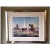 Image 5 :  Set of 4 vintage cowboy prints from a 50’s calendars in chrome frames Originated from a Meat Market