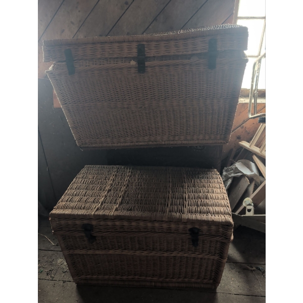 Extra Large Storage Baskets w/ Hinged Lids - 38"Long 