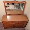Image 1 : Solid Maple Dressing Table w/ Mirror & Matching Bed Frame - Double Size