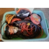 Image 3 : Tote Full Of Extention Cords w/ Metal Tool Box & Contents