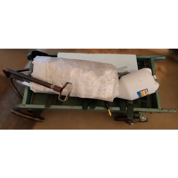 Vintage Wagon 40 W, 16.5 D, 13 T (To Top of Sides), Small Sprayer, Garden Border Plastic Fencing