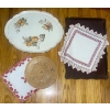 Image 1 : Serving Tray And Glass Dish W/ Traditional Table Runner