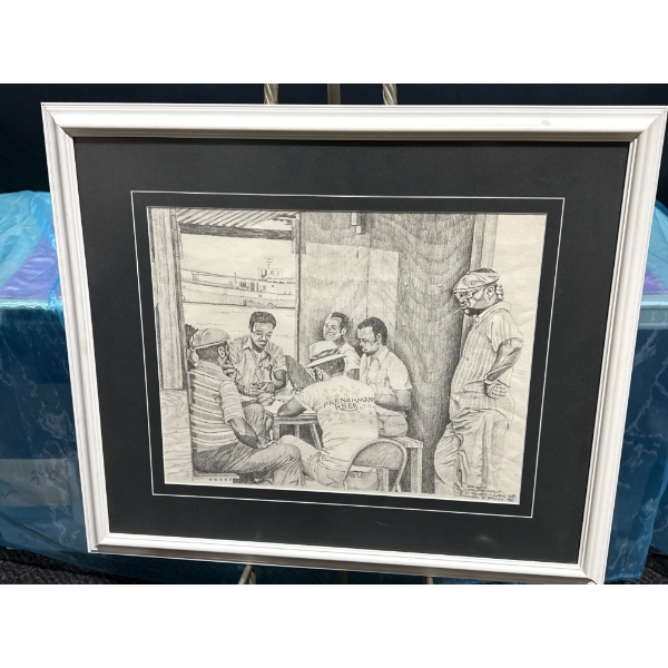 Michael Bayley "Dominoes" Print 17Wx14H