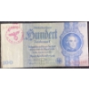 Image 2 : 1935 German 100 Reichsmark Banknote Stamped 12th SS Hitler Youth