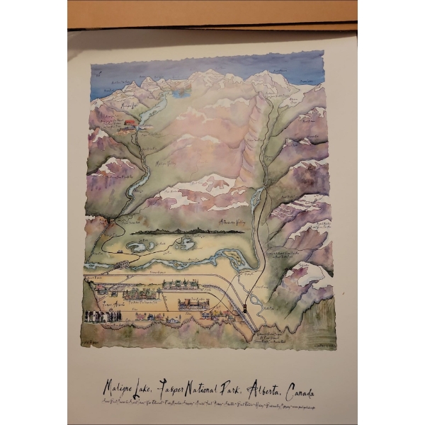 Malaine Lake Map Print 19x25 